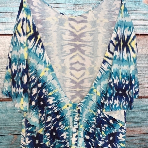 Tart Overlay Maxi Dress M Tie Dye Blue Long Stretchy Spaghetti Strap Open Back - Picture 7 of 10